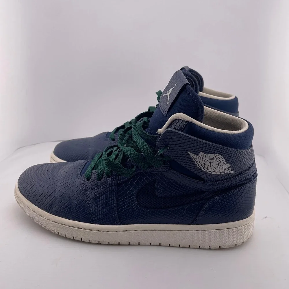 Jordan 1 Retro High Deconstructed Snakeskin Nouveau Navy Blue Sneakers Size‎ 9.5